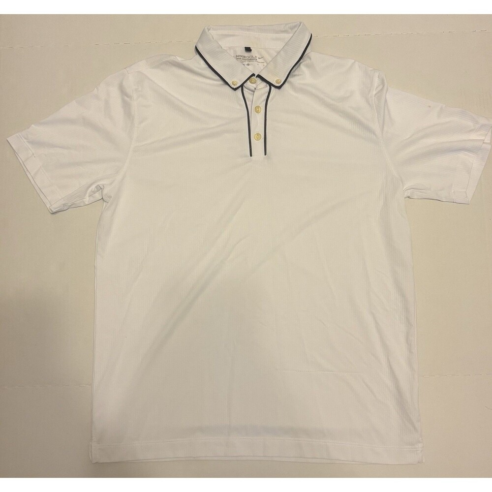 Nike Golf Dri-FIT Tour Performance Moisture Wicking Polo Shirt White L